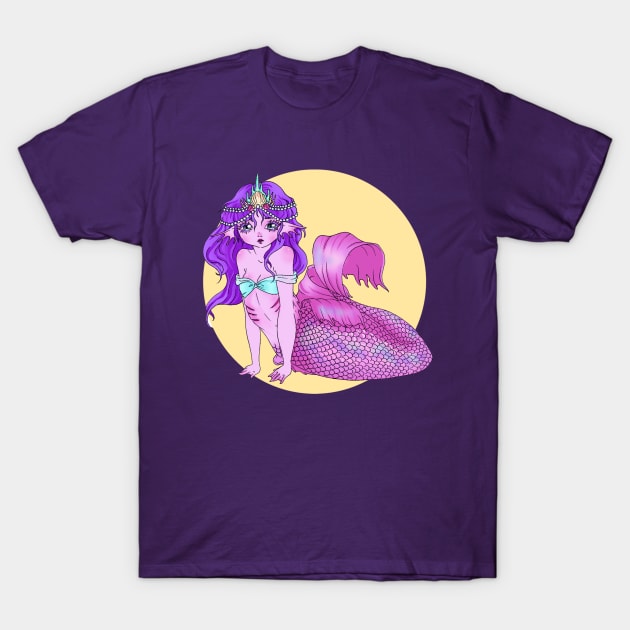 Pink mermaid princess T-Shirt by Louielei